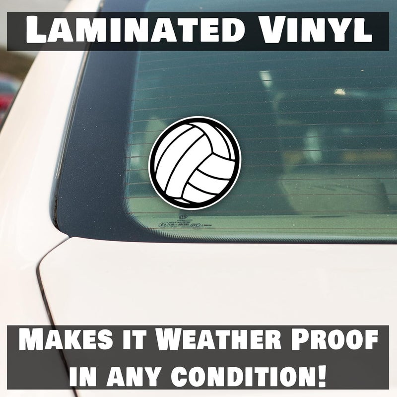 KCD Volleyball Vinyl Decal Sticker | 5" Black on White | for Cars, Trucks, Laptops, Walls, and More | KCD90B - Image 4